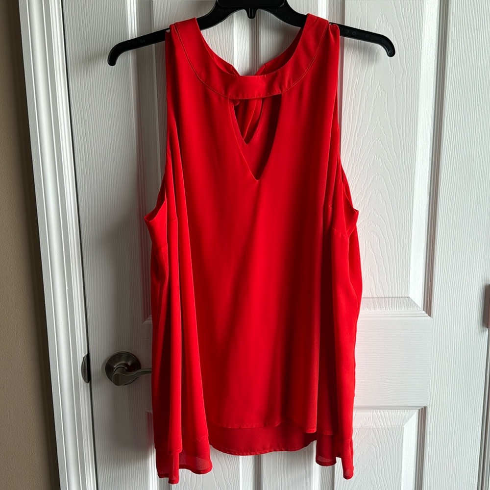 NWT- Woman’s Torrid orange chiffon  sleeveless blouse